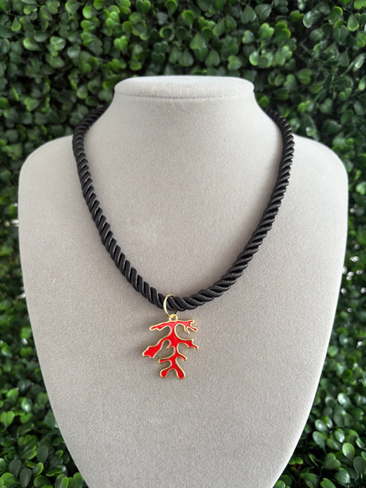 Red Coral Charm Pendant