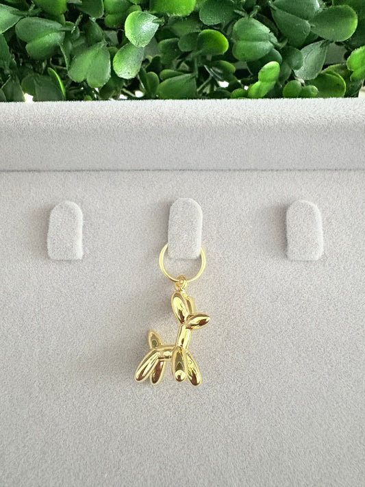 Balloon Dog Gold Charm Pendant