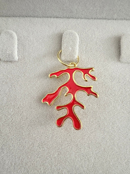Red Coral Charm Pendant