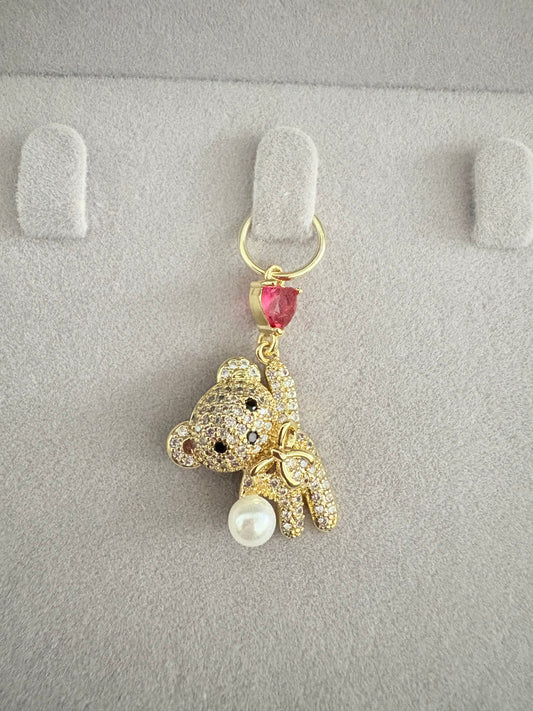 Sparkling Teddy Bear Charm Pendant