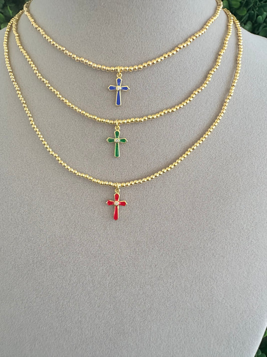 Beaded Cross Necklace