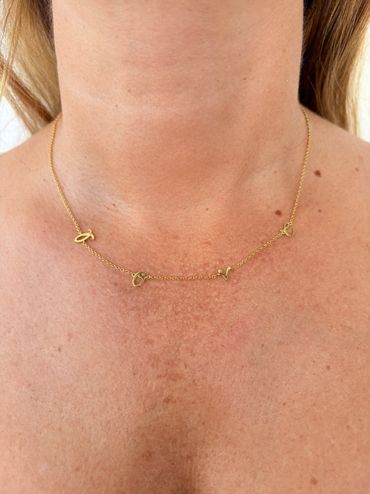 Love Script Necklace